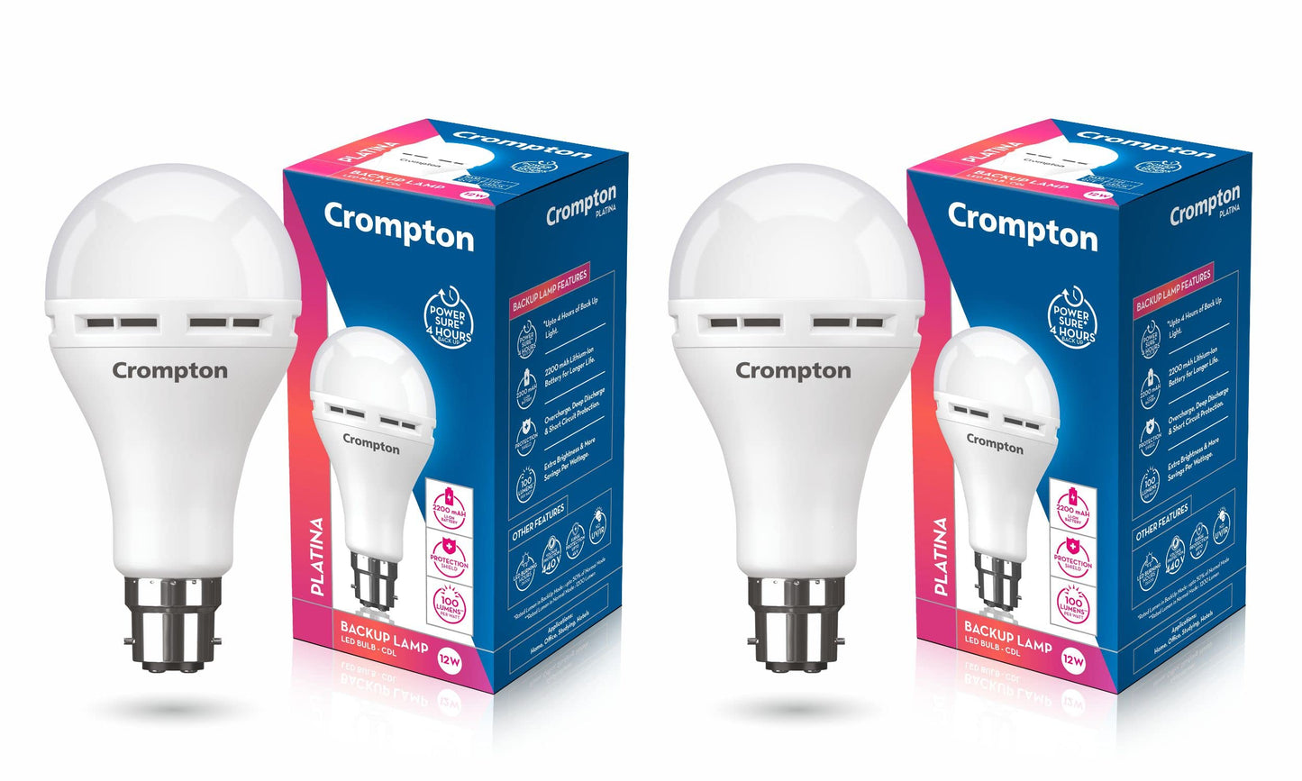 Crompton 8.5W Emergency LED Bulb | Backup Lamp | Inverter Bulb for home, with upto 4 Hours battery back up | Over charging Protection | BMS Technology | Cool Day Light (6500K) | Pack of 1
