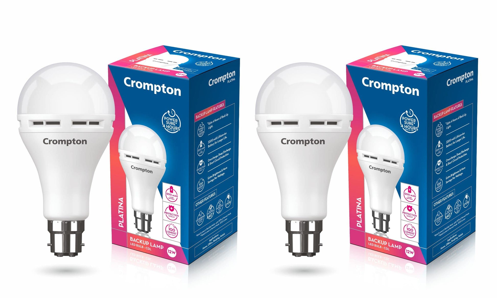 Crompton 8.5W Emergency LED Bulb | Backup Lamp | Inverter Bulb for home, with upto 4 Hours battery back up | Over charging Protection | BMS Technology | Cool Day Light (6500K) | Pack of 1