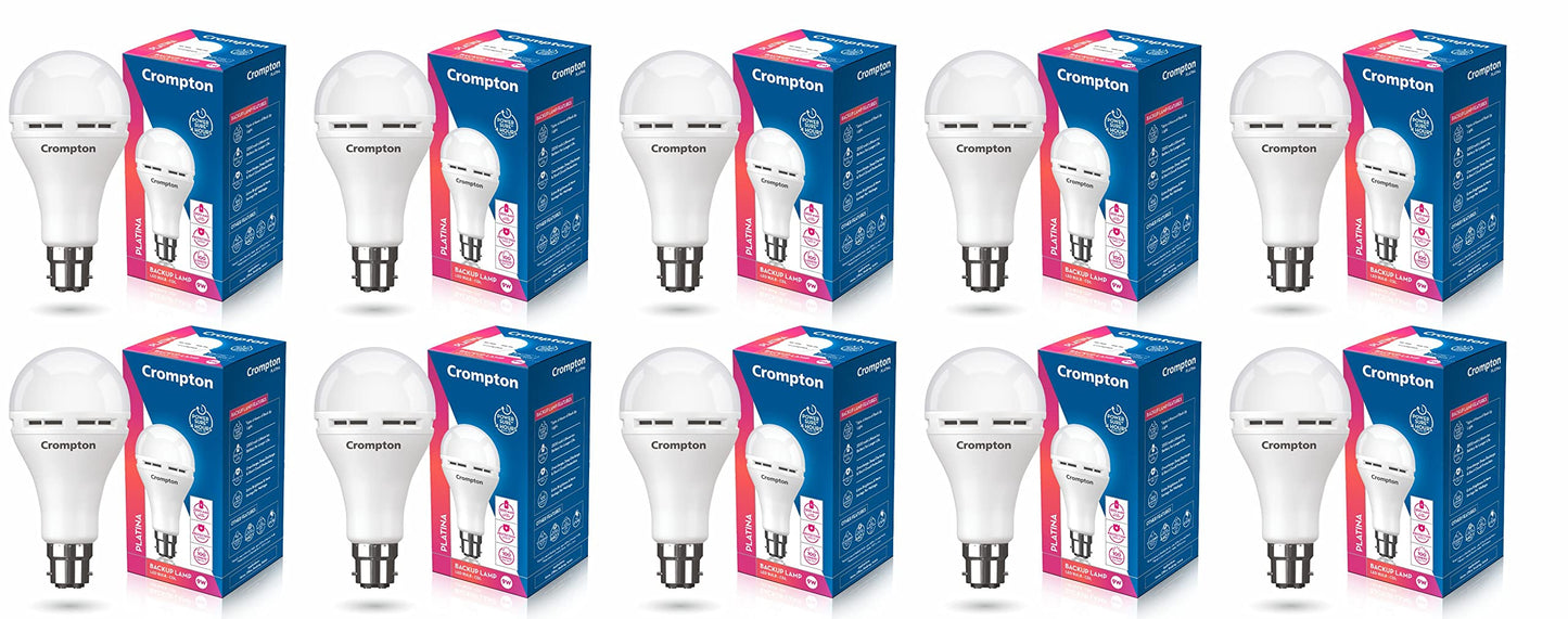 Crompton 8.5W Emergency LED Bulb | Backup Lamp | Inverter Bulb for home, with upto 4 Hours battery back up | Over charging Protection | BMS Technology | Cool Day Light (6500K) | Pack of 1