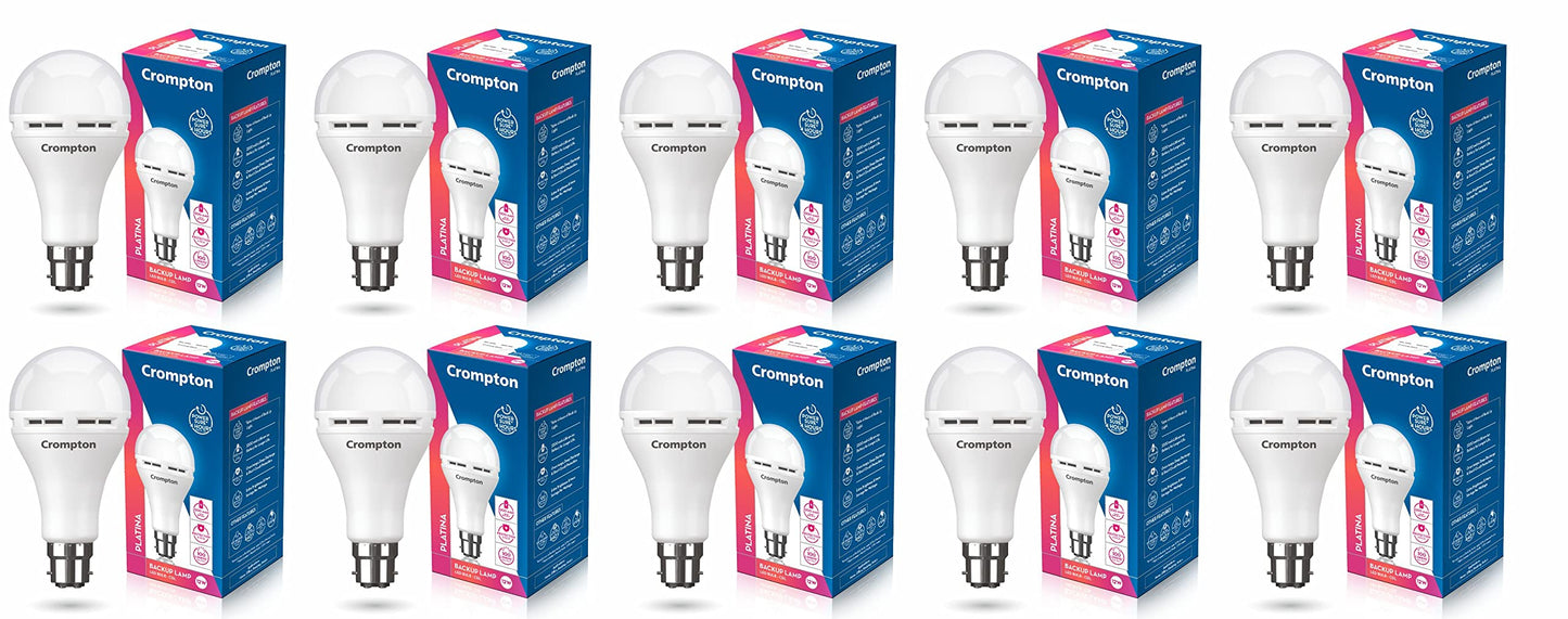 Crompton 8.5W Emergency LED Bulb | Backup Lamp | Inverter Bulb for home, with upto 4 Hours battery back up | Over charging Protection | BMS Technology | Cool Day Light (6500K) | Pack of 1
